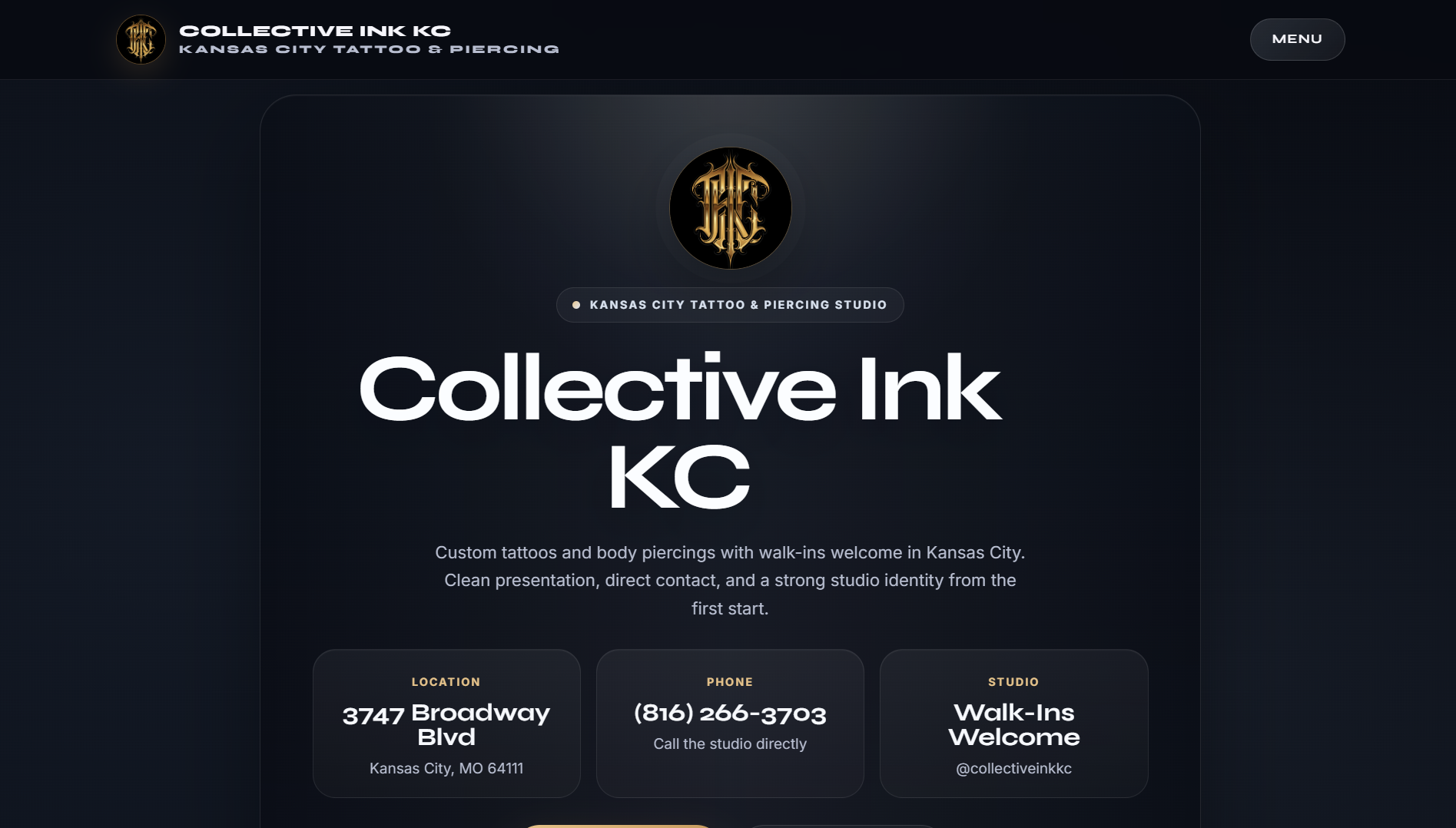 Selected custom website design build preview