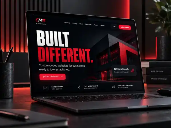 CMB Website Design premium laptop showcase